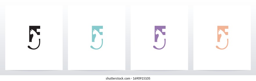 Cat With Tail On Letter Logo Design E