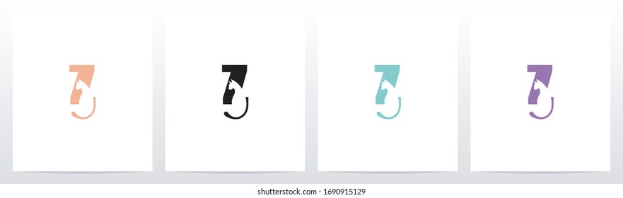 Cat With Tail On Letter Logo Design Z