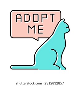 cat talk adopt me color icon vector. cat talk adopt me sign. isolated symbol illustration