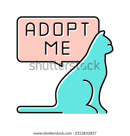 cat talk adopt me color icon vector. cat talk adopt me sign. isolated symbol illustration