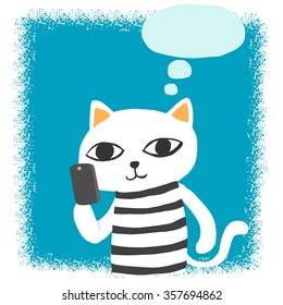 Cat talk to smart phone