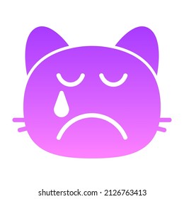 Katzenreißen Glyphe Farbverlauf-Symboldesign