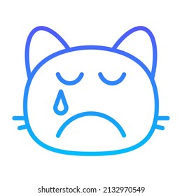 cat tears Line Gradient Icon Design