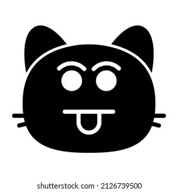dientes de gato Diseño de iconos de glifo