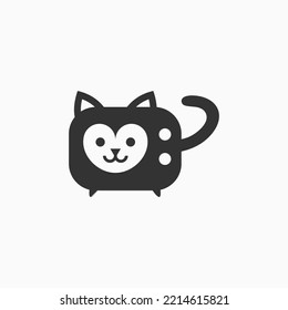 plantilla de ilustración vectorial del logotipo de la televisión de gatos