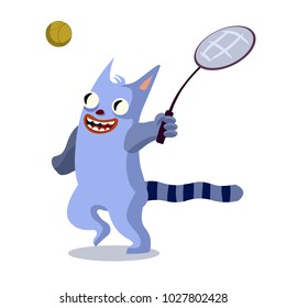 Cat Tennis Player