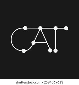 Cat Text Written Typography Template Background Vector Illustration Wallpaper Featuring Cute Feline, Pet Lover, Kitten, Whiskers, and Playful Cat Design