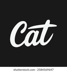 Cat Text Written Typography Template Background Vector Illustration Wallpaper Featuring Cute Feline, Pet Lover, Kitten, Whiskers, and Playful Cat Design