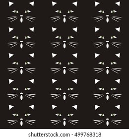 cat, texture, vector background, black and white