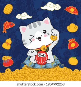 The cat that brings good luck, Full of auspicious things