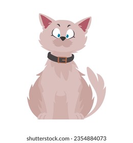 A cat that looks silly. A cute and tiny cat is currently taking a nap. Cartoon style, Vector Illustration