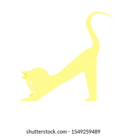 a cat that resembles high heels. cat illustration. yellow cat. cat logo. 