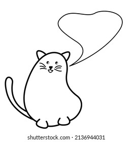 Cat that says something line vector illustration 