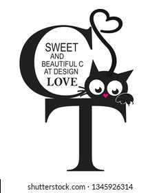 cat themed decorative font,for t-shirt slogan