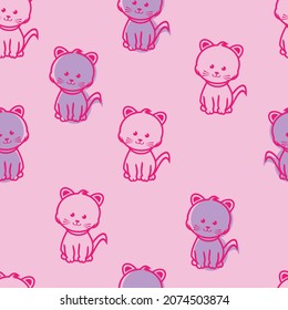 cat themed seamless pattern vector design