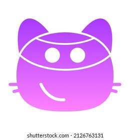 Cat Thief Glyph Gradient Icon Design