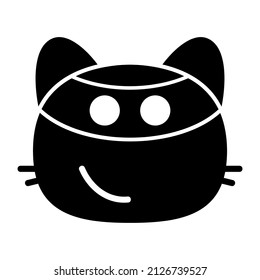 Cat Thief Glyph Icon Design