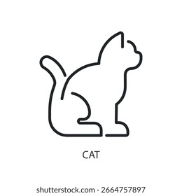 Iconos de vector de línea delgada de gato.