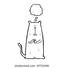 cat thinking cartoon