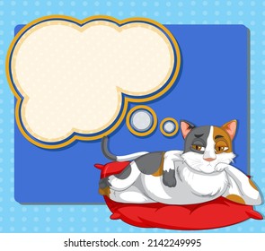 Un gato pensando con una ilustración de llamada vacía