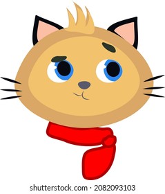 Pensamiento del gato, ilustración, vector, sobre un fondo blanco.