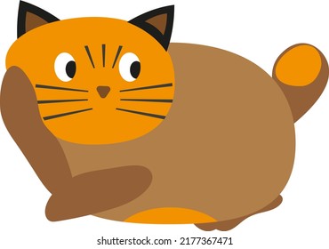 Cat thinking, illustration, vector on a white background.
