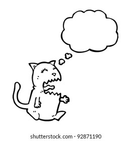 cat with thought bubble having tantrum