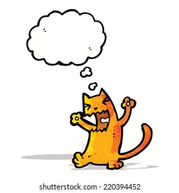cat with thought cloud cartoon