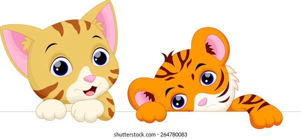 Cat and tiger cartoon