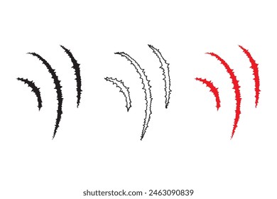 Cat tiger scratches paw shape. Claw scratches. Vector illustration