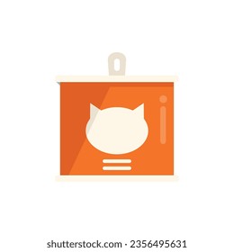 Cat tin can icon flat vector. Snack pack. Animal container isolated