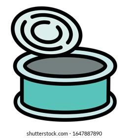 Cat tin can icon. Outline cat tin can vector icon for web design isolated on white background