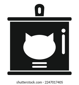 Cat tin can icon simple vector. Snack pack. Animal container