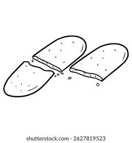 cat tongue cookies illustration hand drawn outline vector