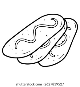 cat tongue cookies illustration hand drawn outline vector