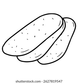 cat tongue cookies illustration hand drawn outline vector