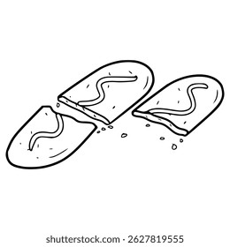 cat tongue cookies illustration hand drawn outline vector