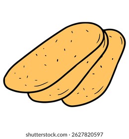 cat tongue cookies illustration hand drawn isolated vector