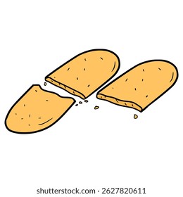 cat tongue cookies illustration hand drawn isolated vector