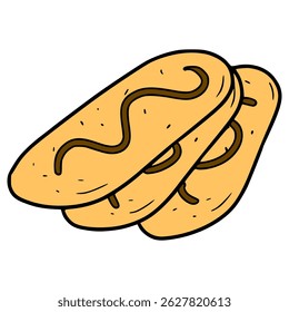 cat tongue cookies illustration hand drawn isolated vector