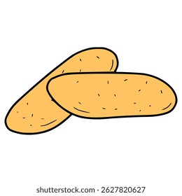 cat tongue cookies illustration hand drawn isolated vector