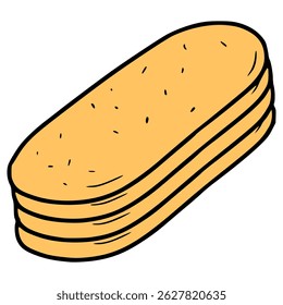 cat tongue cookies illustration hand drawn isolated vector