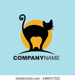 Cat and tooth logo template
