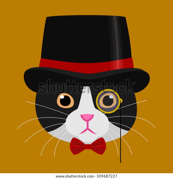 Cat Tophat Stock Vector (Royalty Free) 509687227
