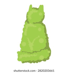 Cat Topiary Garden Sculpture Isolated Vector 