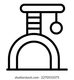 Cat tower icon outline vector. Pet house. Shop box