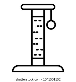 Cat tower play icon. Outline cat tower play vector icon for web design isolated on white background