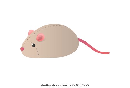 Cat toy. Cartoon illustration of a toy mouse isolated on a white background. Vector 10 EPS.