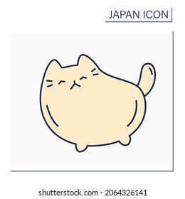 Cat Toy Color Icon.Accessories. Perfect Toys For Cat Lover.Japanese Culture Concept. Isolated Vector Illustration