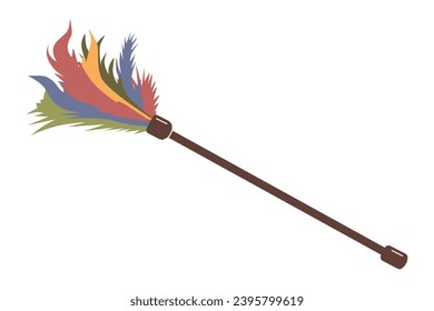 Cat toy. Feather wand. Vector illustration isolated on white background